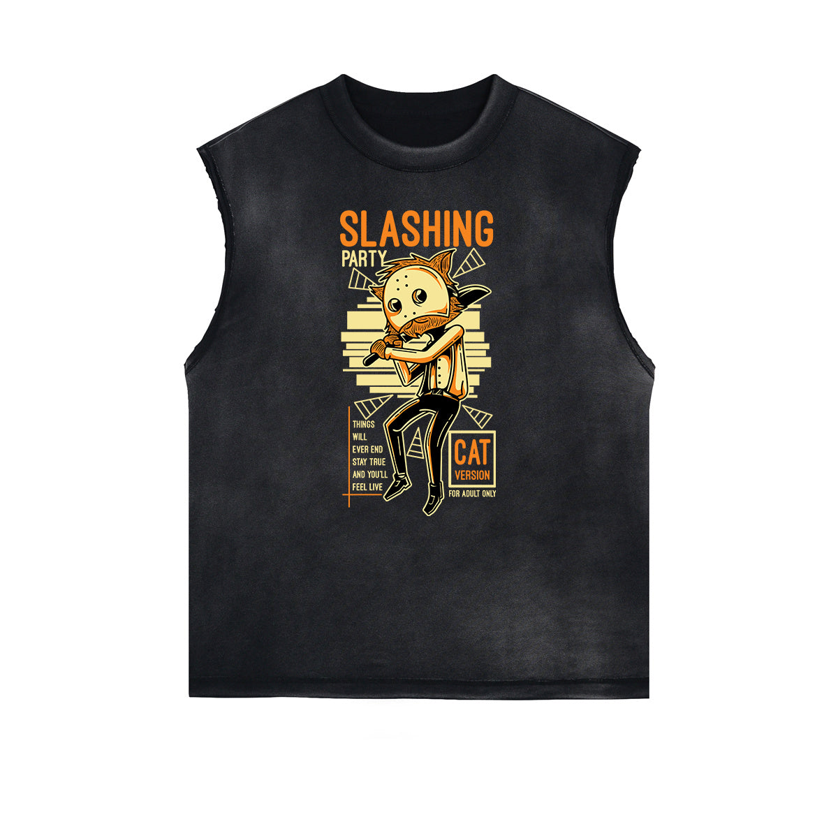 Cartoon Abstract Pattern Sleeveless Tee