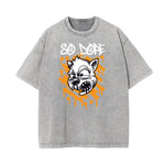 Cartoon Abstract Stone Wash Graphic Tee