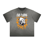 Cartoon Abstract Vintage Frayed Graphic Tee