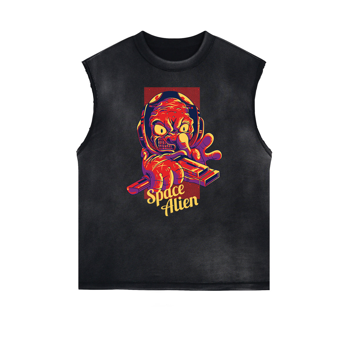 Cartoon Abstract Pattern Sleeveless Tee