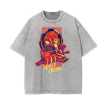 Cartoon Abstract Stone Wash Graphic Tee