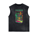 Cartoon Abstract Pattern Sleeveless Tee