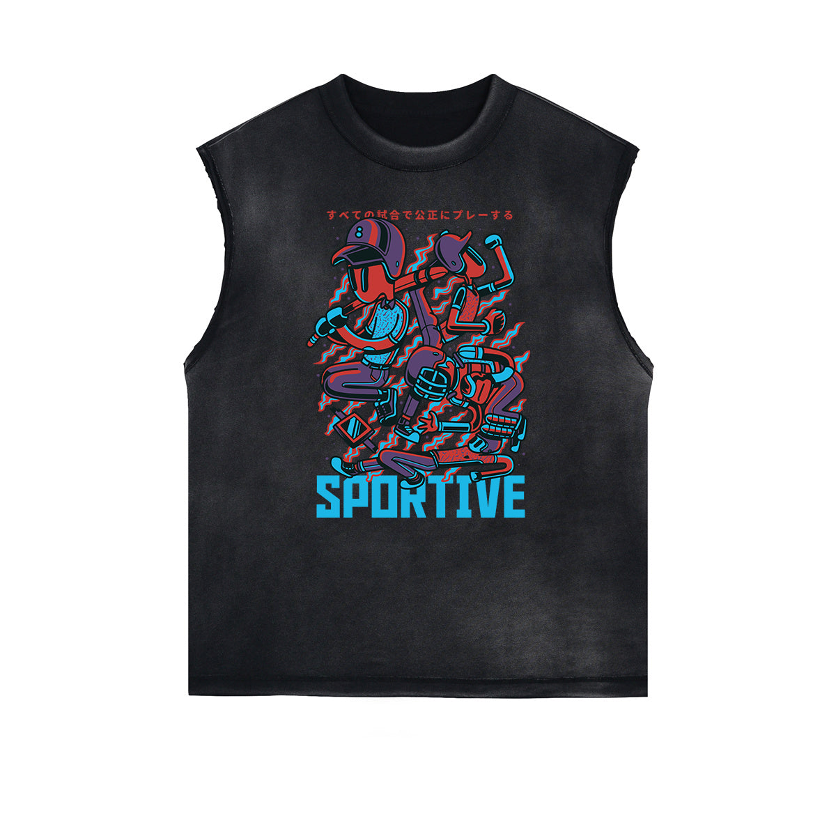 Cartoon Abstract Pattern Sleeveless Tee