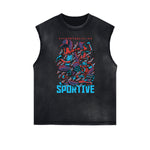 Cartoon Abstract Pattern Sleeveless Tee