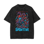 Cartoon Abstract Faded Pattern T Shirt