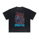 Cartoon Abstract Thick Faded Pattern Tee