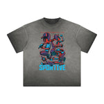 Cartoon Abstract Vintage Frayed Graphic Tee