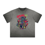 Retro Cartoon Thick Faded Pattern Tee