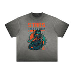 Retro Cartoon Thick Faded Pattern Tee