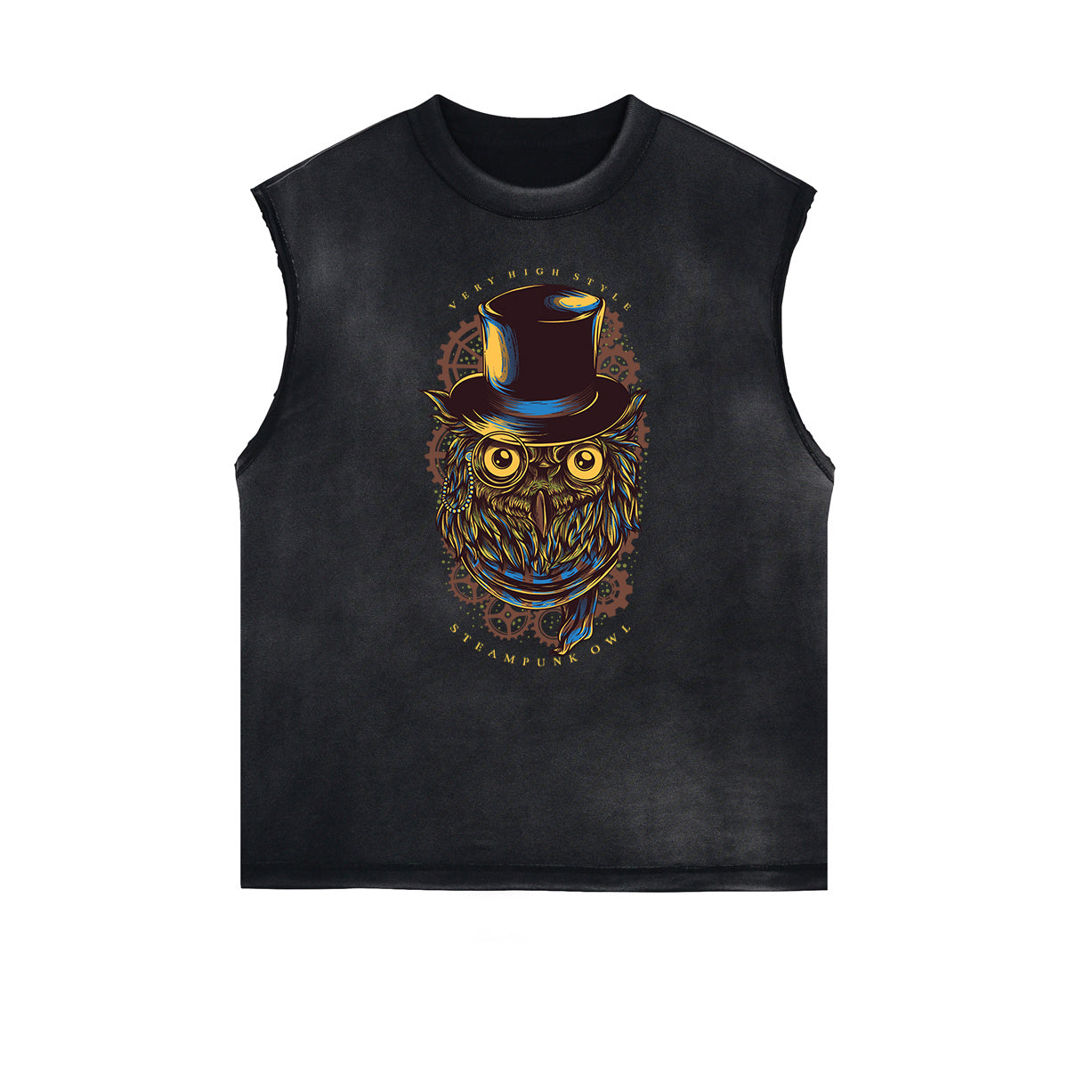 Retro Cartoon Pattern Sleeveless Tee