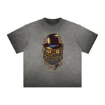 Retro Cartoon Thick Faded Pattern Tee