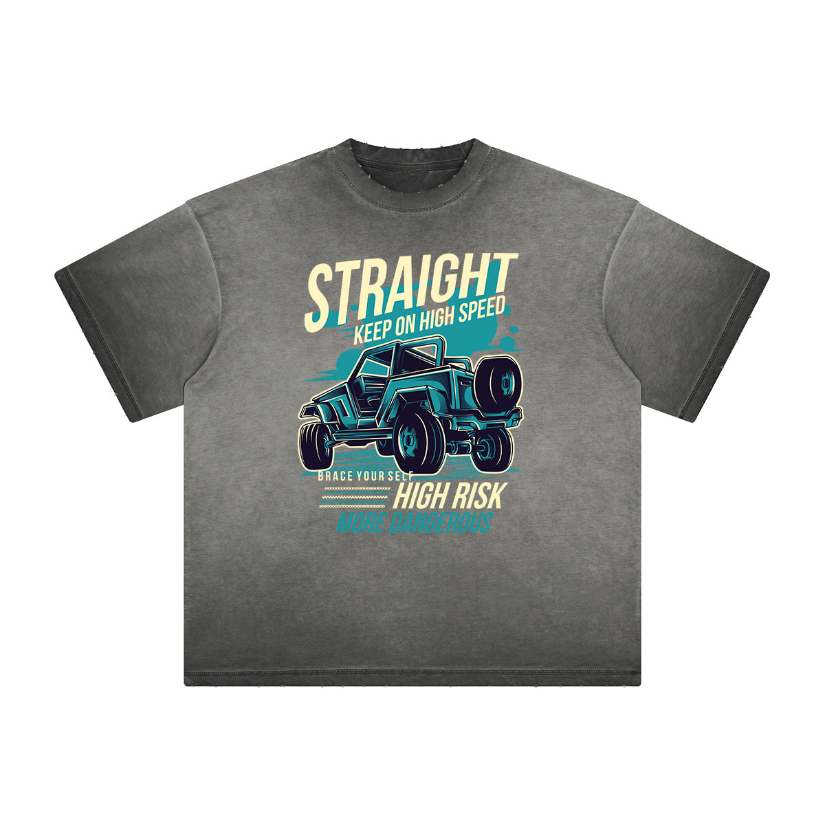 Retro Cartoon Thick Faded Pattern Tee