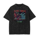 Retro Cartoon Faded Pattern T Shirt