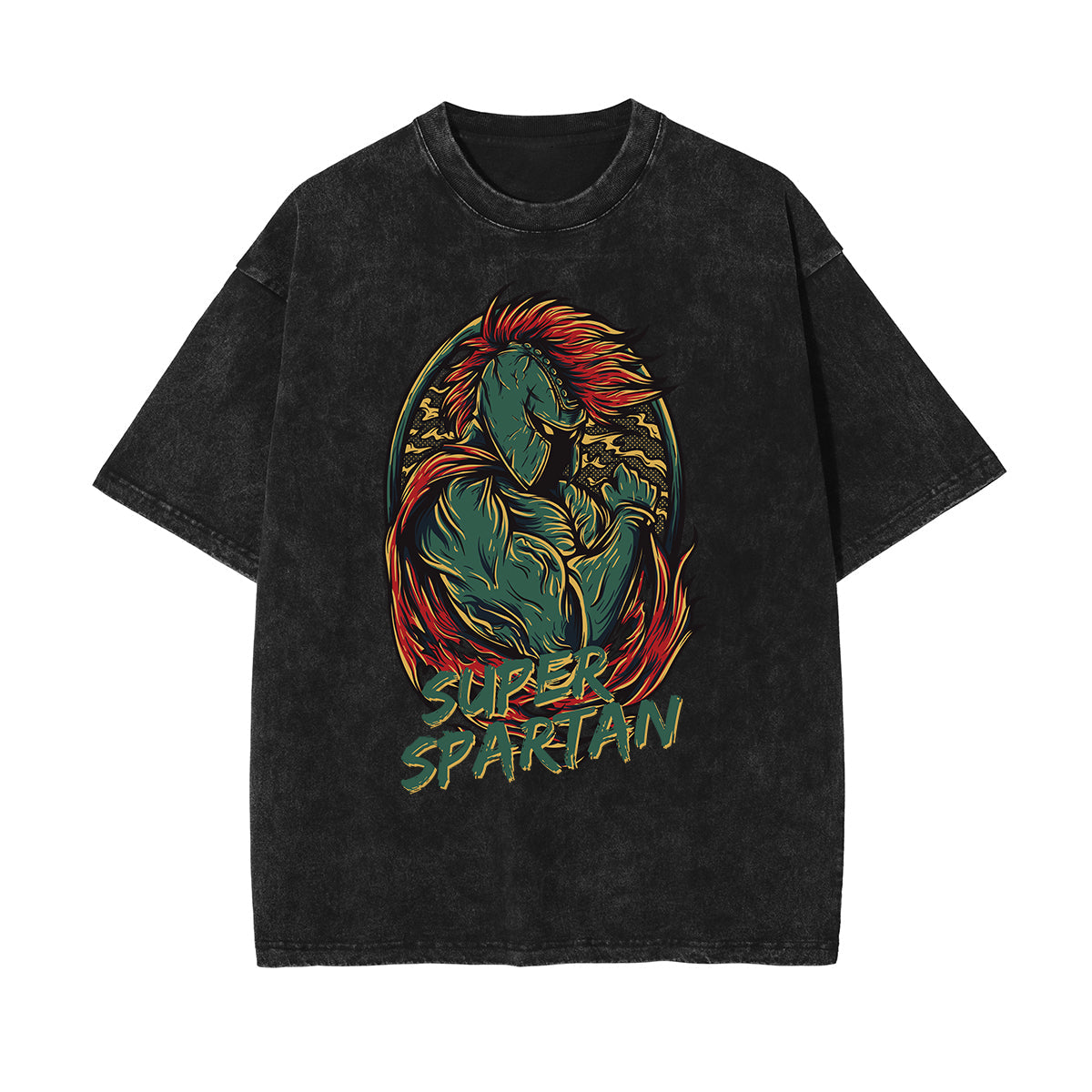 Retro Cartoon Faded Pattern T Shirt