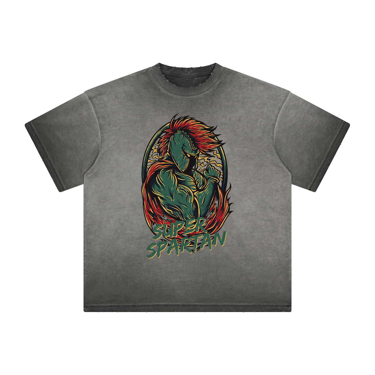 Retro Cartoon Thick Faded Pattern Tee