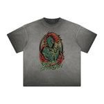 Retro Cartoon Thick Faded Pattern Tee