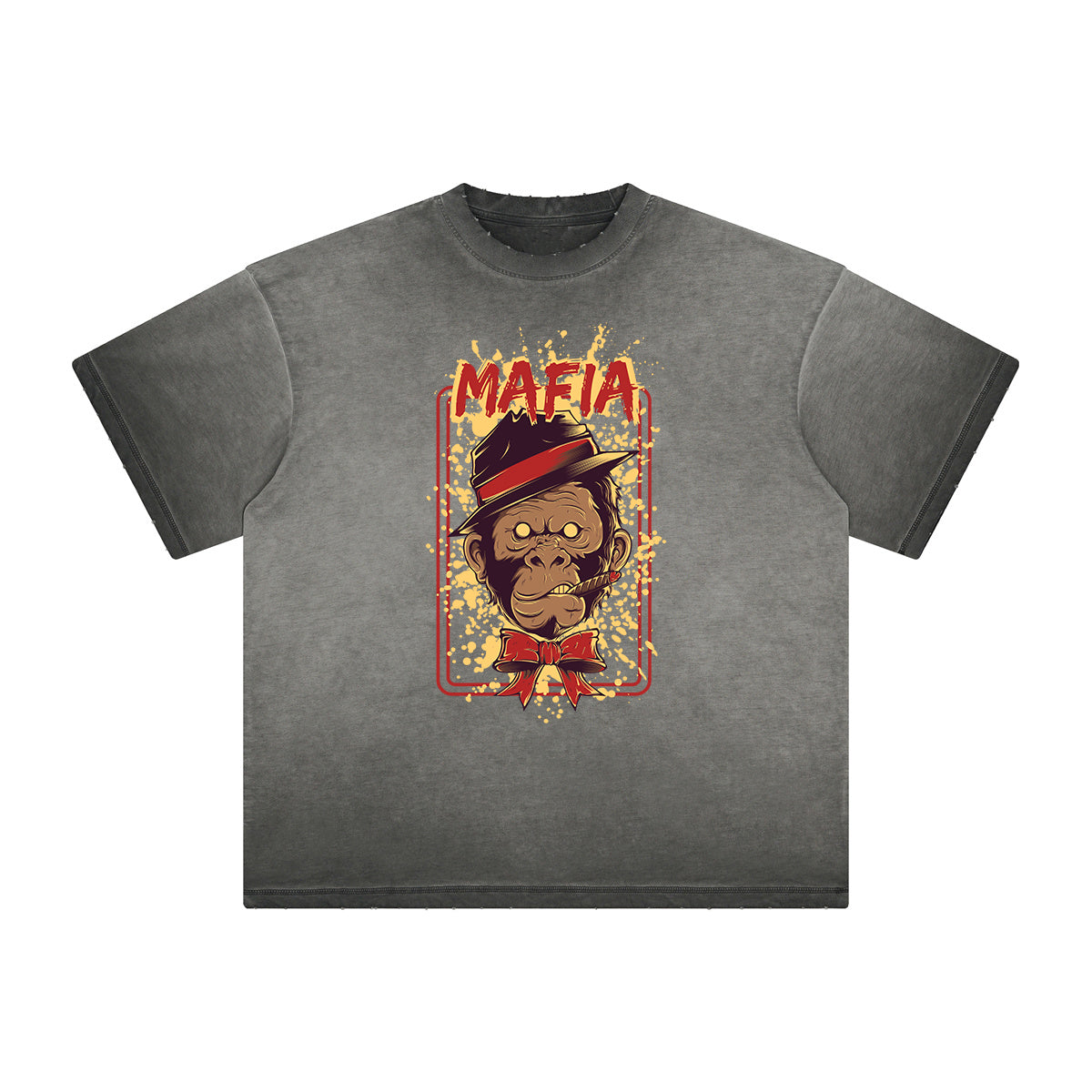 Retro Cartoon Thick Faded Pattern Tee