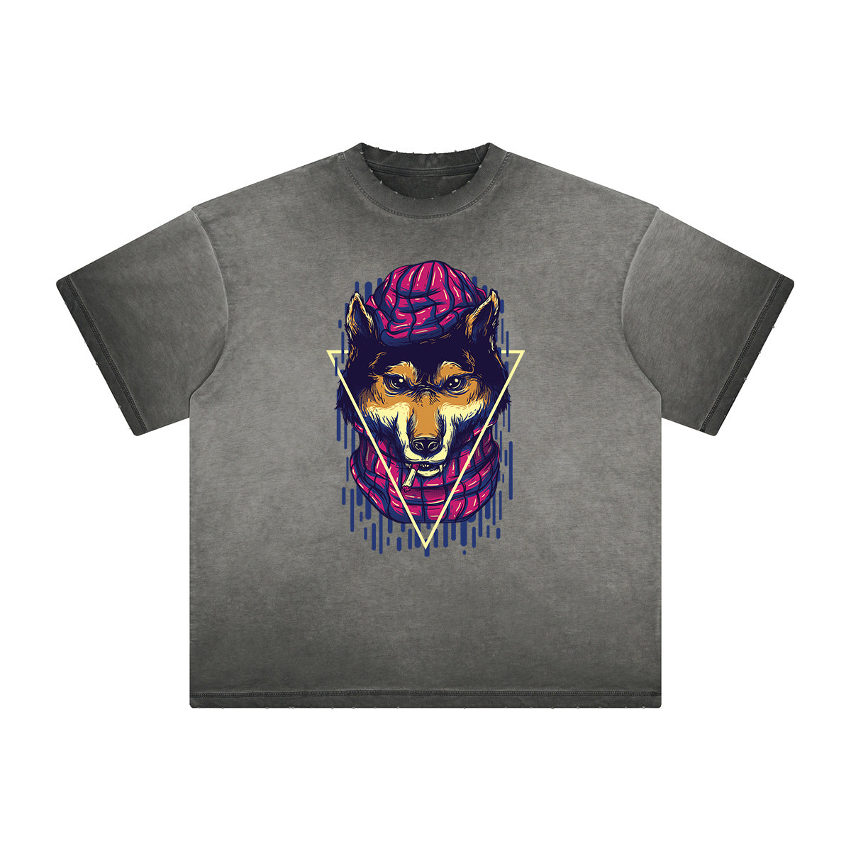 Retro Cartoon Thick Faded Pattern Tee