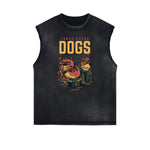 Retro Cartoon Pattern Sleeveless Tee
