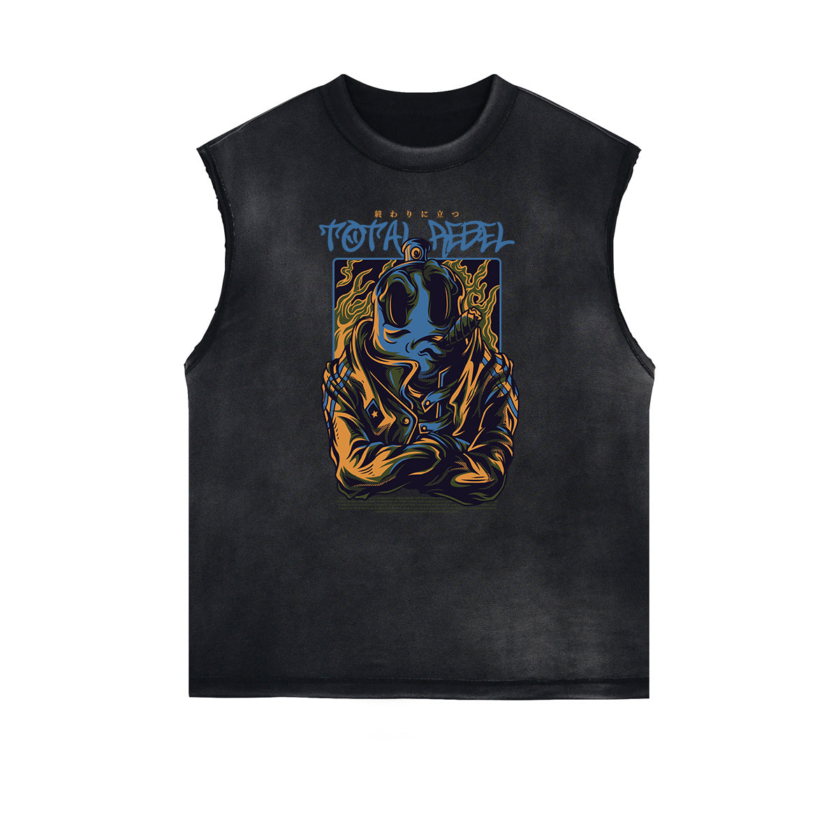Retro Cartoon Pattern Sleeveless Tee