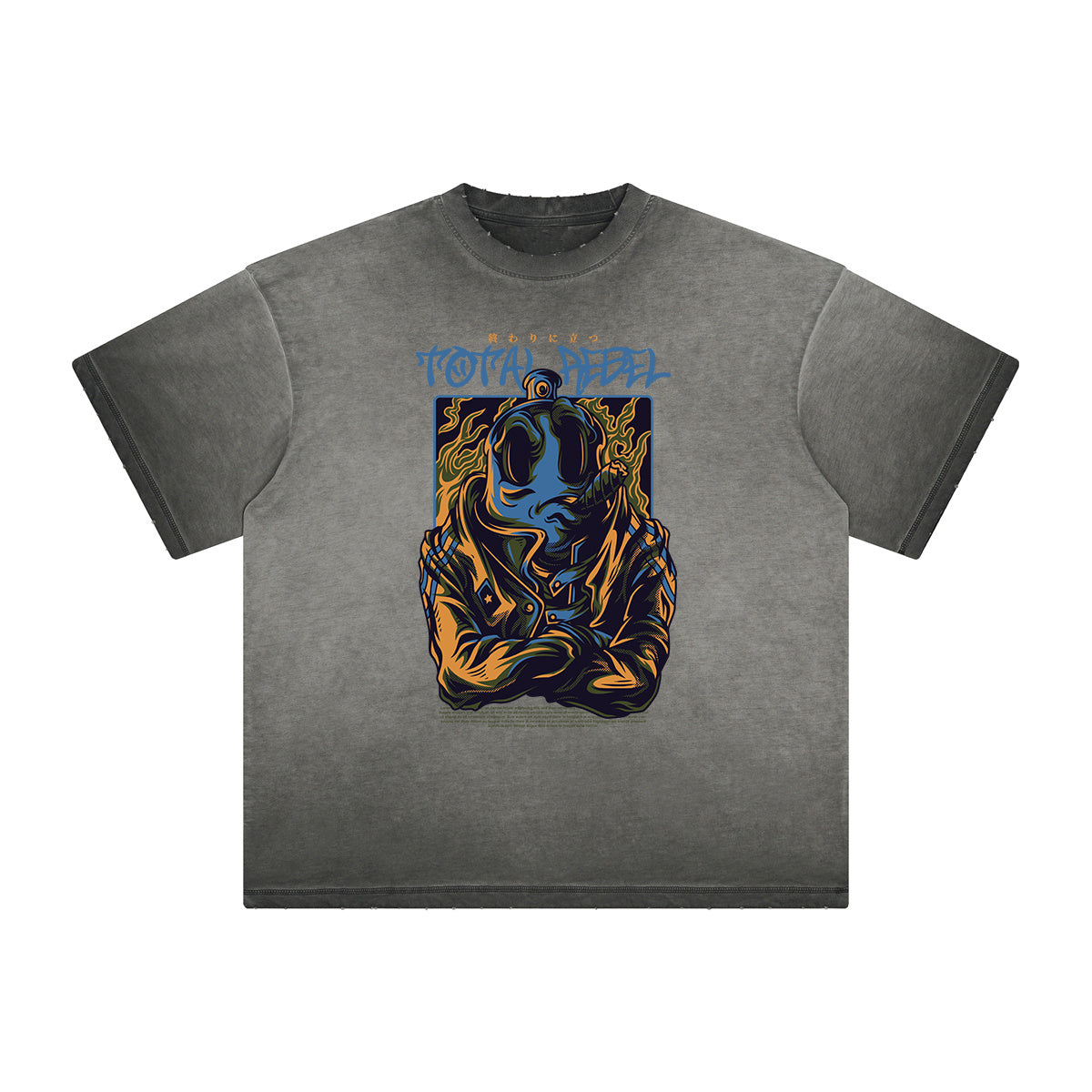 Retro Cartoon Thick Faded Pattern Tee