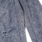 Washed Ripped Barrel-Fit Trousers