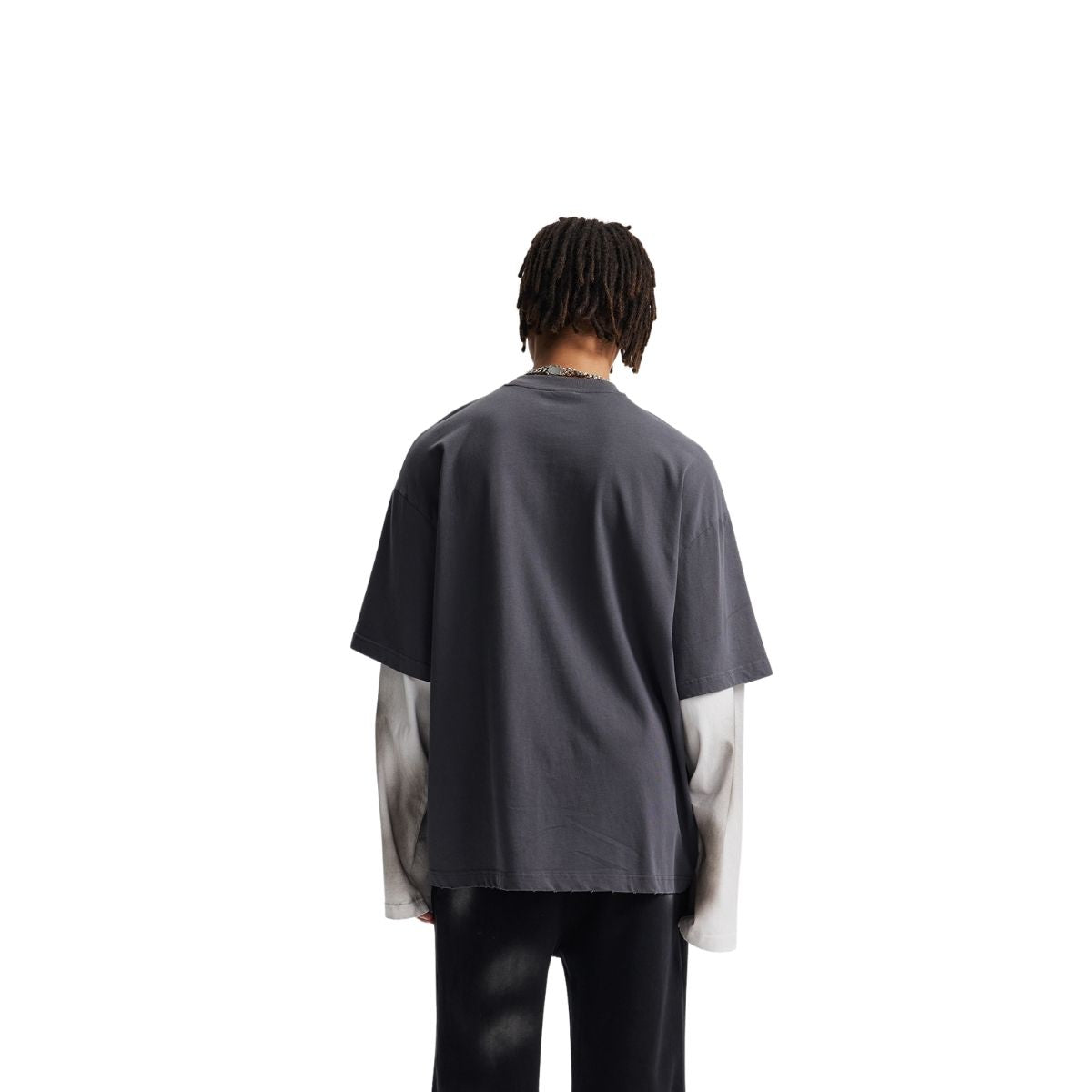 Washed Colorblock Contrast Sleeve Tee