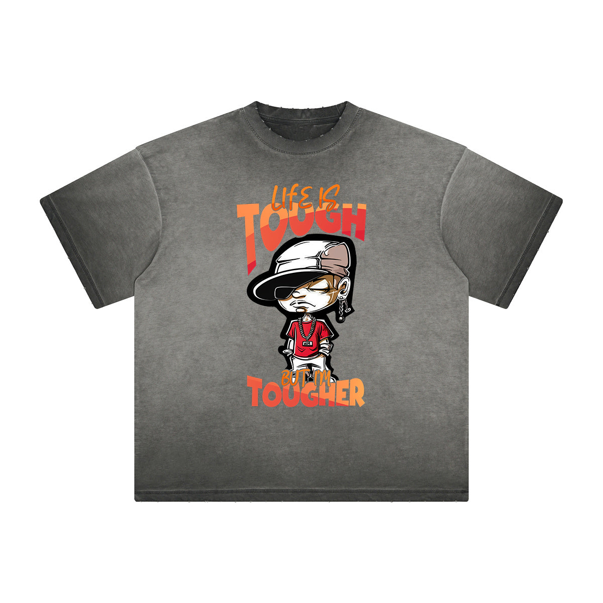 Stone Wash Thug Cartoon Graphic Tee