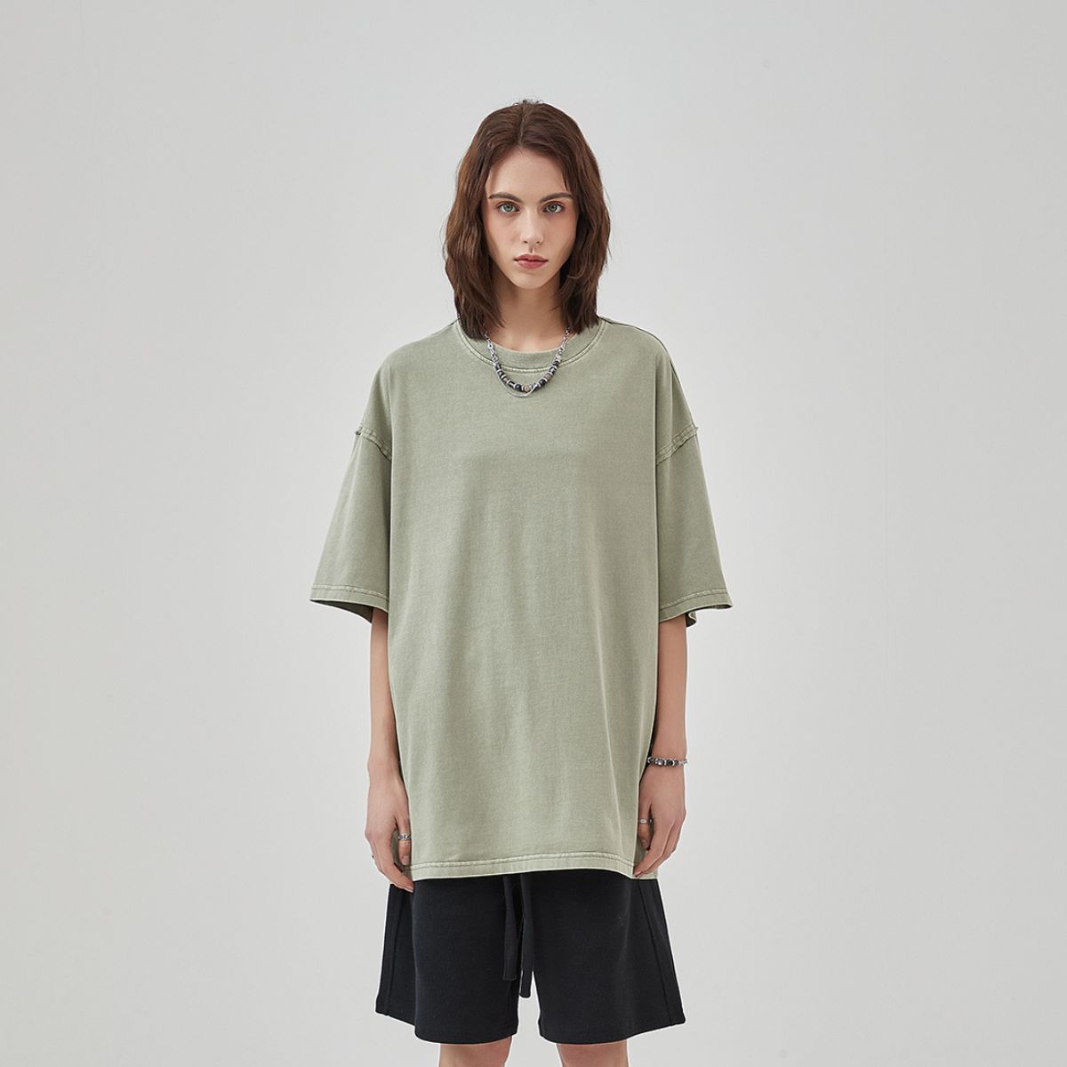 Women's Heavyweight Vintage Rough Edge T Shirt 8oz-INNBLAC Fashion Apparel