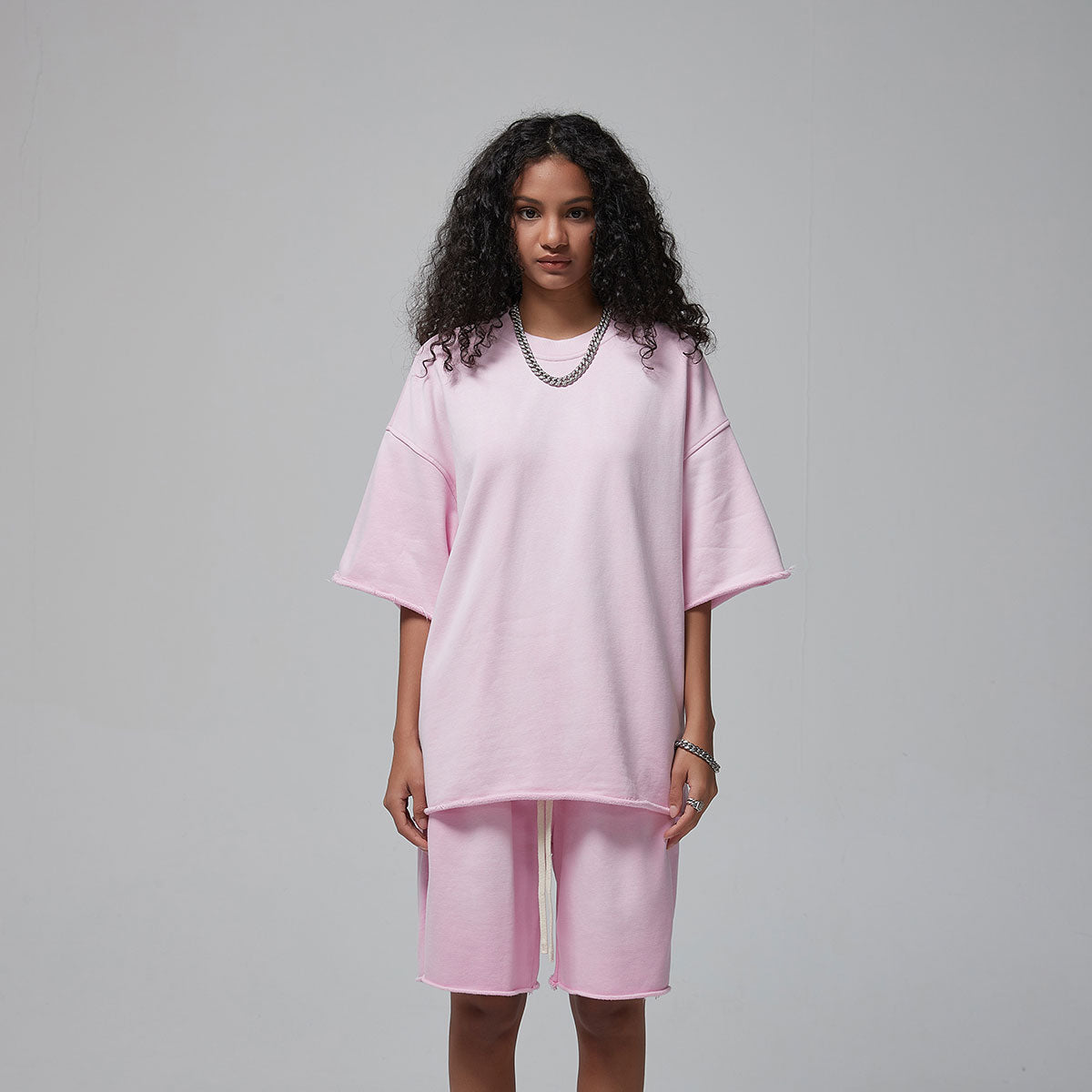 Women's Stone Wash Frayed T Shirt 7.5oz-INNBLAC Fashion Apparel