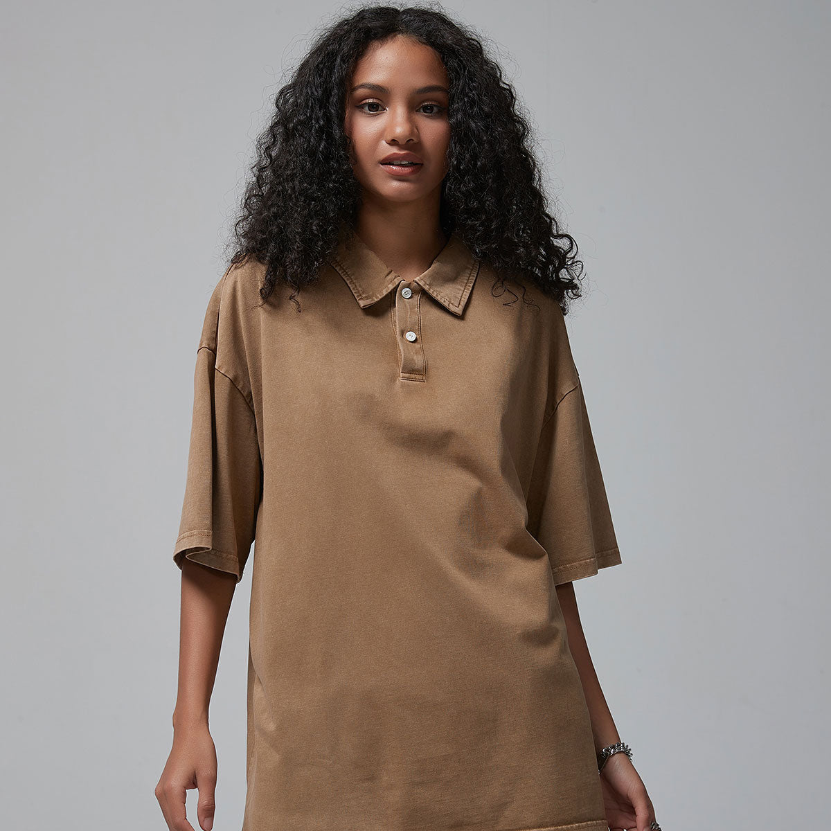 Women's Stone Wash Heavy Collar Shirt 7.5oz-INNBLAC Fashion Apparel