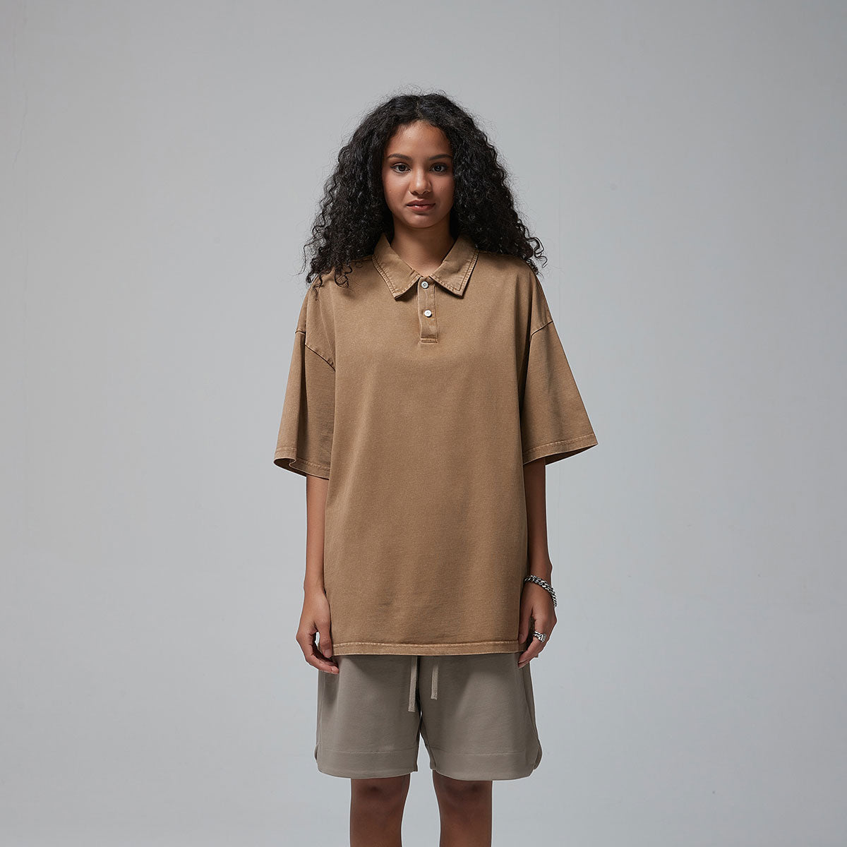 Women's Stone Wash Heavy Collar Shirt 7.5oz-INNBLAC Fashion Apparel