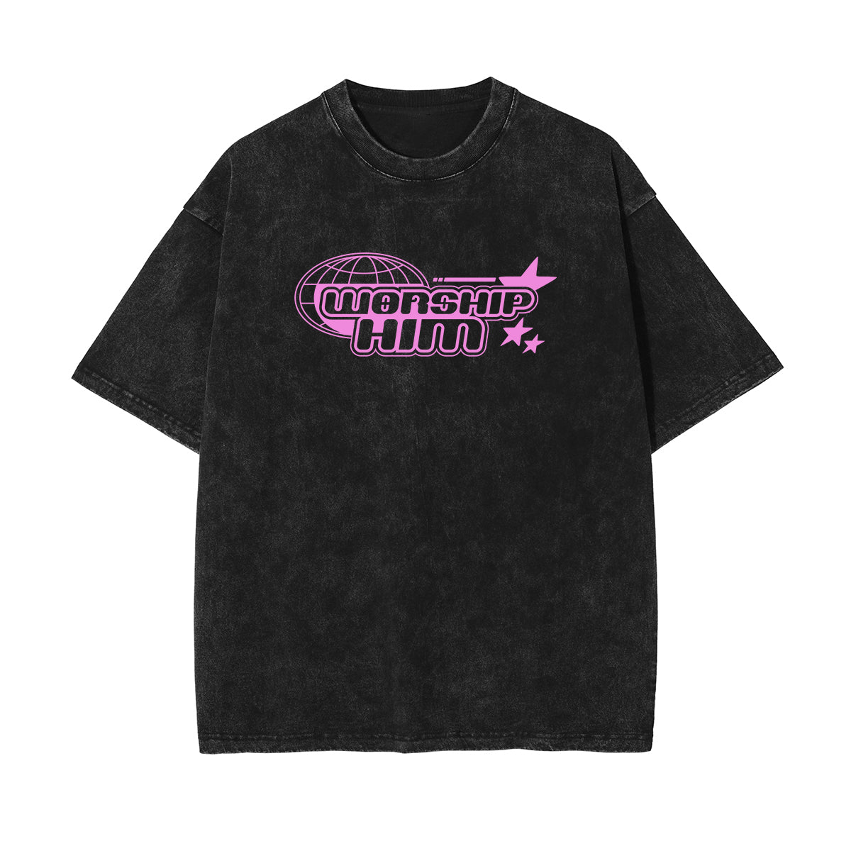 Worship Him Christian Y2K Graphic Tee-INNBLAC Fashion Apparel