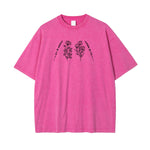 Flower Line Art Pattern Pink T Shirt