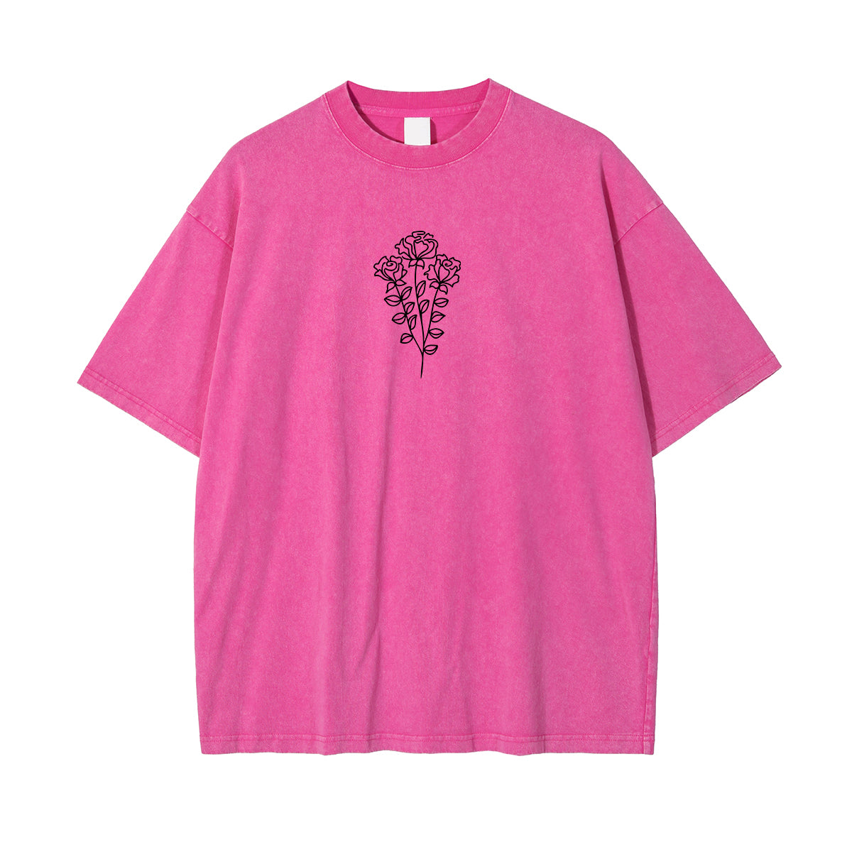 Floral Line Art Drawing Short Sleeve T Shirt