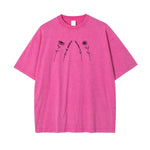 Flower Line Art Pattern Pink T Shirt