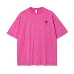 Stone Wash Line Art Flowers Graphic Tee
