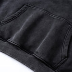 Front Pocket Button Detail Oversized Washed Hoodie