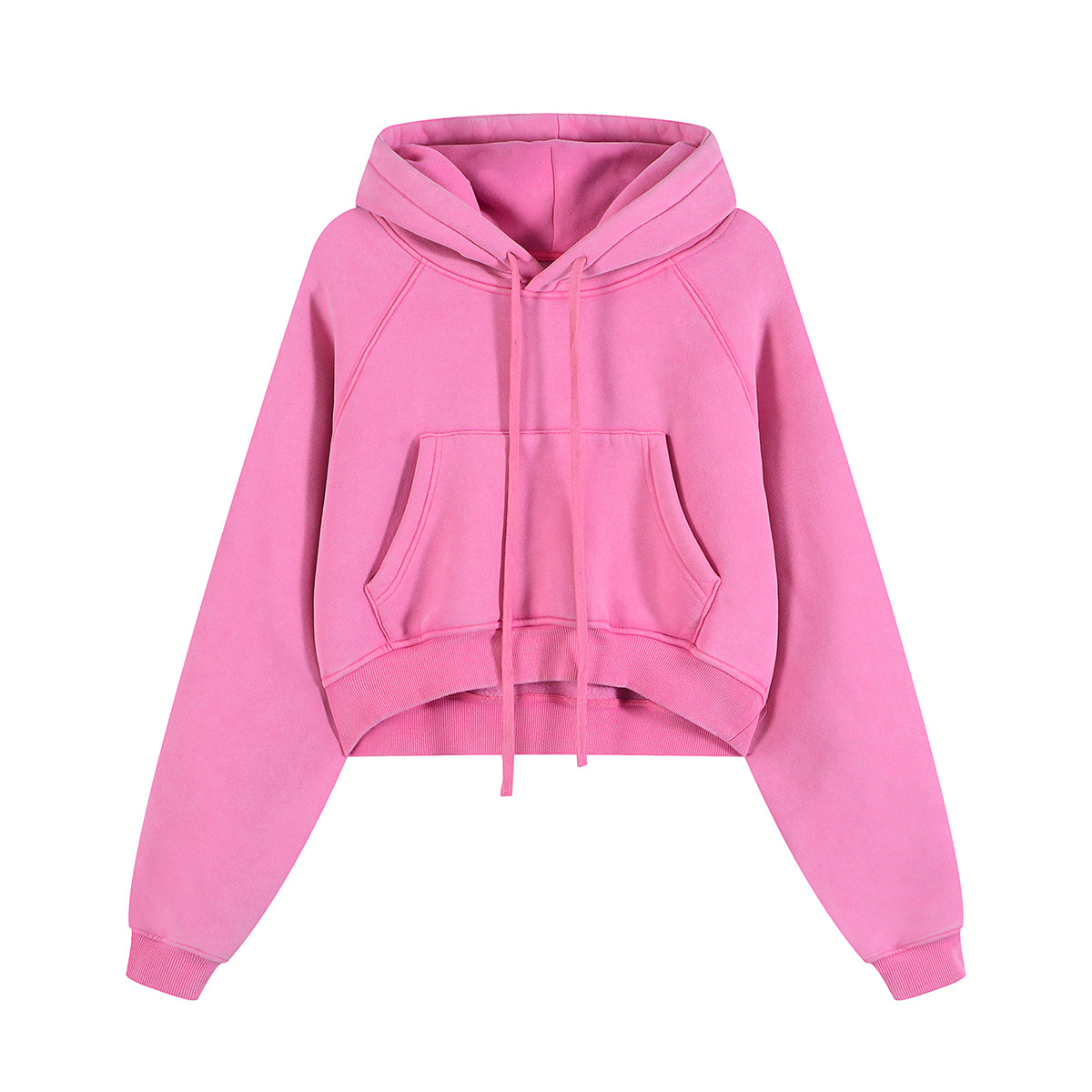 Plush Lining Crop Pullover Hoodie