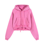 Plush Lining Crop Pullover Hoodie