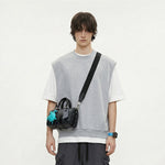 Sleeveless Boxy Fit Crewneck Sweatshirt Vest