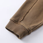 Vintage Washed Oversized Zip Up Distressed Hoodie