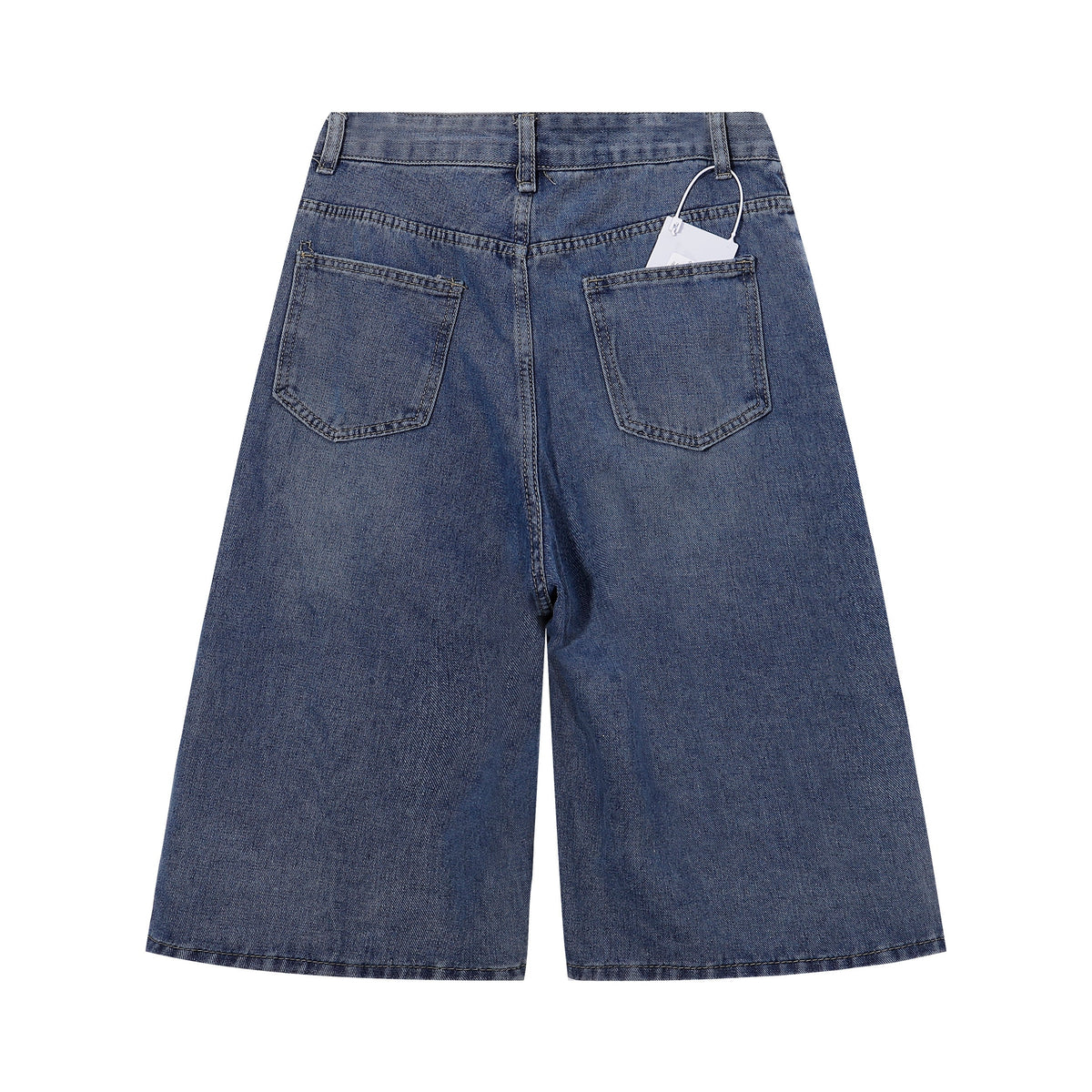 Embroidered Patch High Waist Wide Shorts