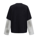 Washed Colorblock Contrast Sleeve Tee