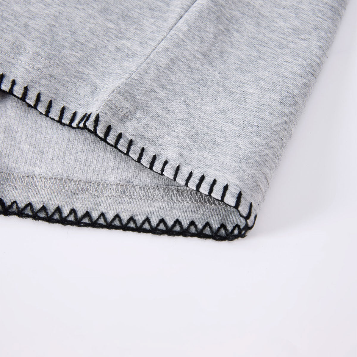 Oversized Minimal Tee Raw Edge Contrast Stitching