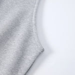 Sleeveless Boxy Fit Crewneck Sweatshirt Vest