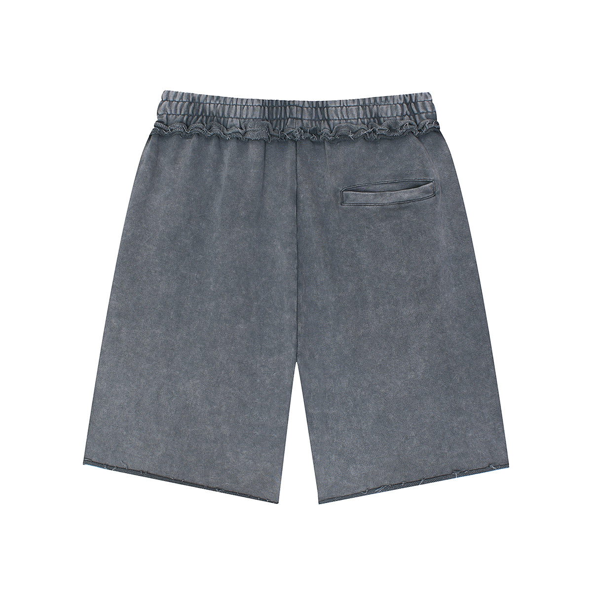 Stone-Washed Raw-Edge Sweat Shorts