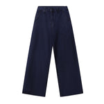 Vintage Style Embroidered Washed Wide Leg Pants
