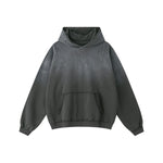 Ombre Raw Edge Kangaroo Pocket Distressed Hoodie