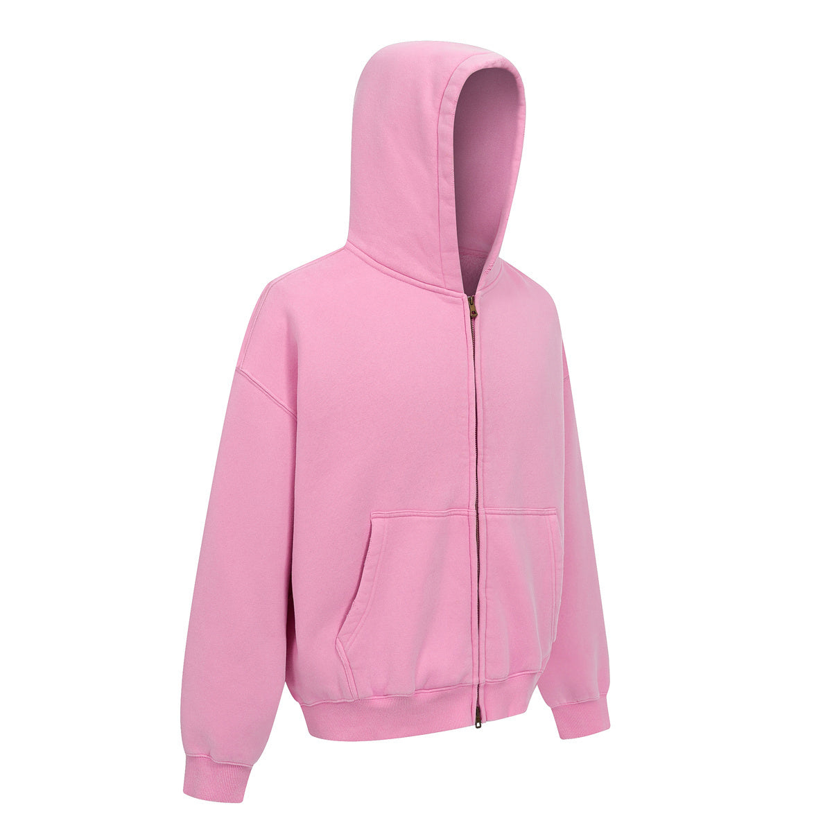 Vintage Oversized Full Zip Kangaroo Pocket Hoodie
